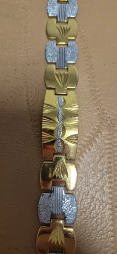 Pulseira em aço dourada grossa