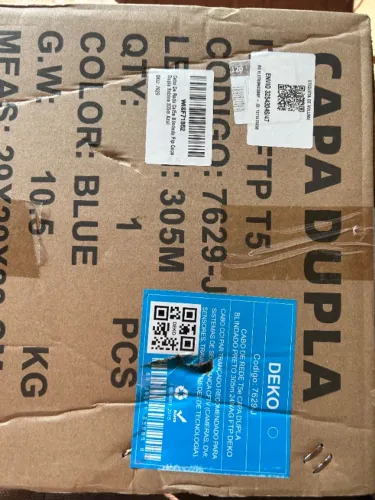 Cabo De Rede Cat5e Blindado Capa Dupla Bobina 305m Azul