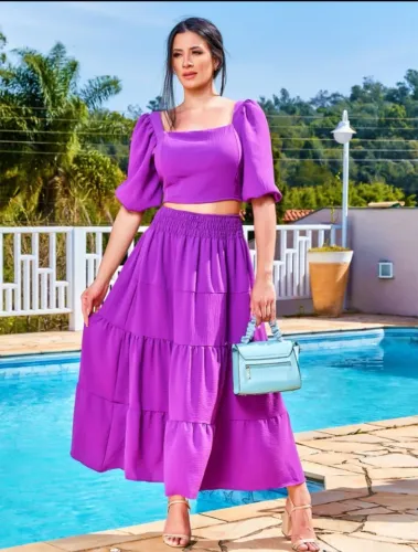 Vestido longo Conjunto midi de viscose