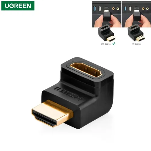 Adaptador HDMI Macho para Fêmea 90 Graus em L Curva para Cima Premium - Ugreen