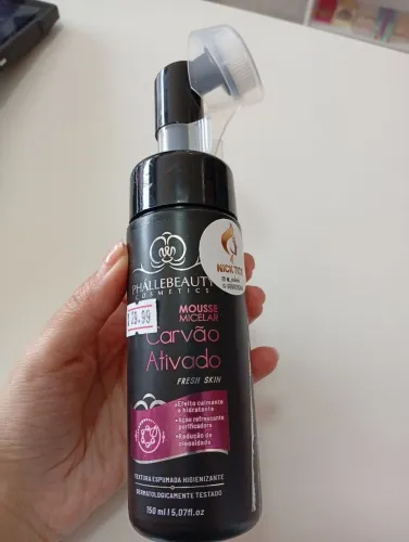 Mousse micelar de Limpeza  Facial com esponja de silicone inclusa