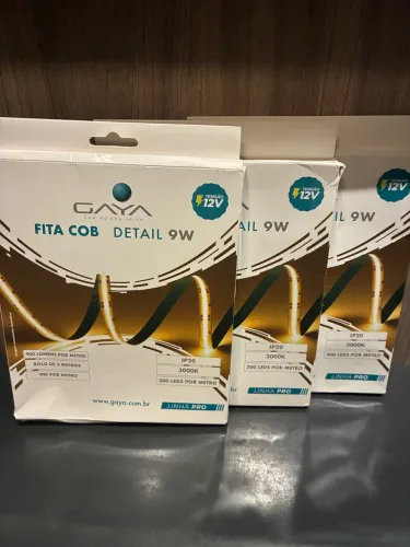 Kit com Três rolos Fita Led cob 9w 3000k