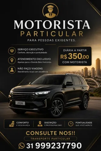 Motorista com carro SUV 2026 locações 