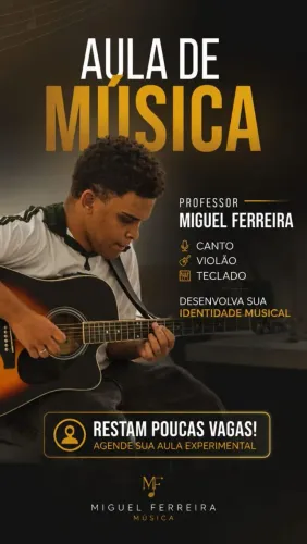 Aulas de violão, teclado e canto!