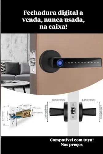 Fechadura digital compativel com tuya + digital e numerica