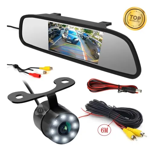 Kit retrovisor + câmera de ré
