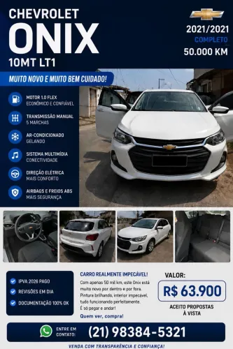 Chevrolet Onix Hatch LT 1.0 12V Flex Mec. 4P 2021