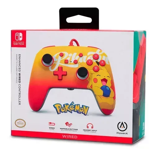 Controle Nintendo Switch com fio Pikachu 