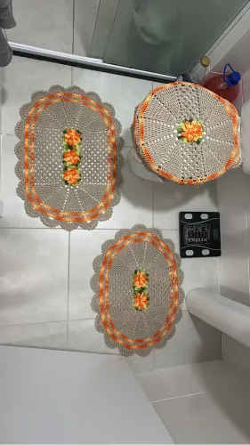Jogo de banheiro em Crochê