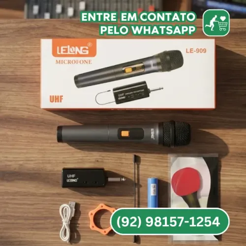 Microfone Digital Sem Fio LE-909 UHF