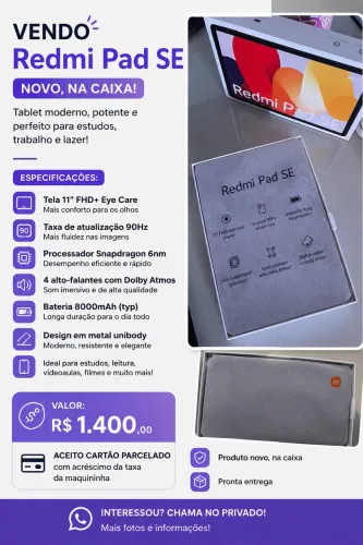 Redmi Pad SE NOVO NA CAIXA 