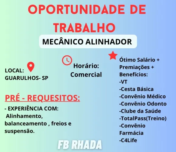 Vaga de trabalho (Mecânico alinhador)