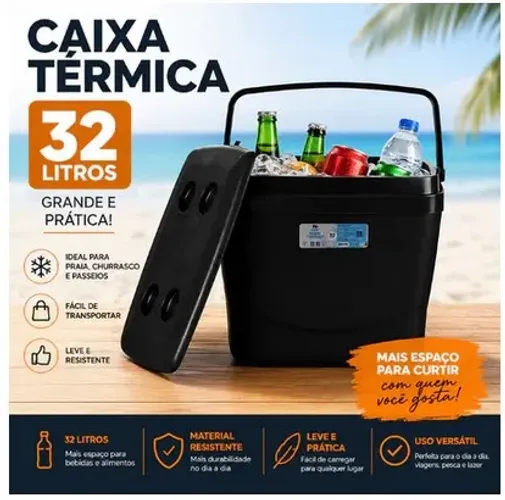 Caixa térmica Cooler 32 Litros Polyplast