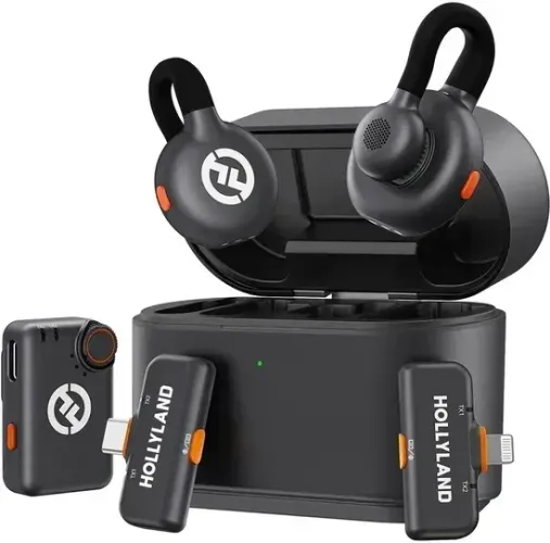 Microfone de Lapela Sem Fio Hollyland Lark M2S Ultimate Combo com USB-C/Lightning