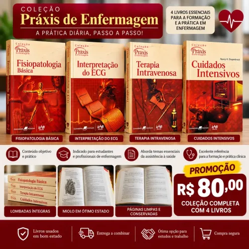 Livro Coleção Práxis Enfermagem - 4 Livros | Promoção R$ 80