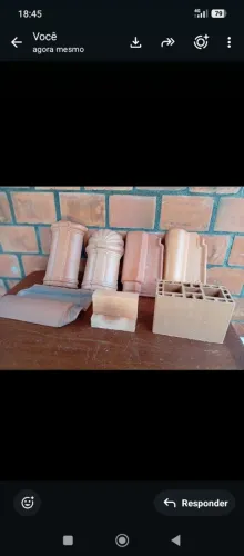 Telhas de barro capotes tijolo pra churrasqueiras