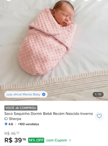 Saquinho casulo para recém nascido NOVO