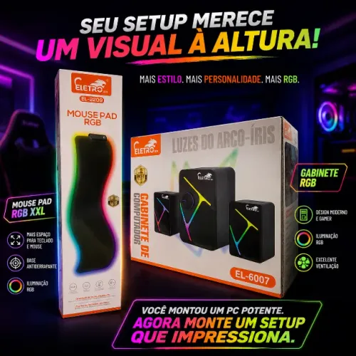 MOUSE PAD RGB/GABINETE PC ARCO IRIS