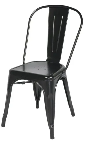 Cadeira Tolix em metal preto fosco