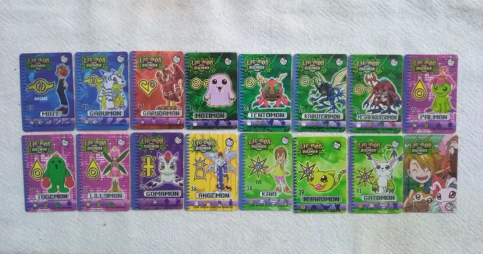 16 Tazos Cards Ligmon Digimon Elma Chips