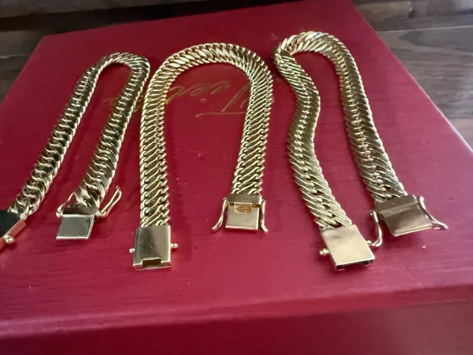 Pulseira de ouro 18k garantia eterna certificado loja física