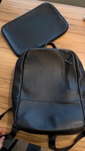 Mochila Nordweg em couro legítimo + case para notebook