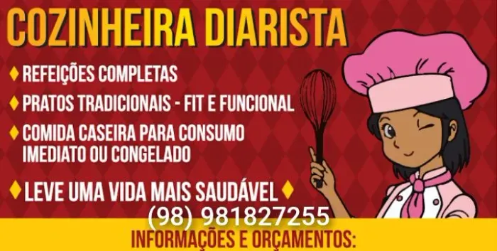 ? COZINHEIRA / PERSONAL CHEF À SUA DISPOSIÇÃO! ?