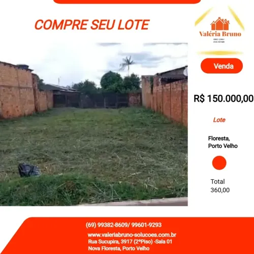 Loteamento Principe da Beira  LOTE 360 M² Bairro Floresta - Porto Velho - RO