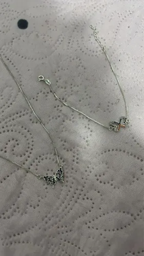 kit colar e pulseira de borboleta
