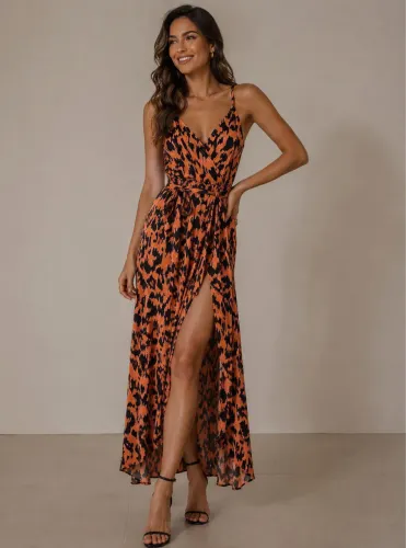 Vestido animal print, Shein, tamanho P