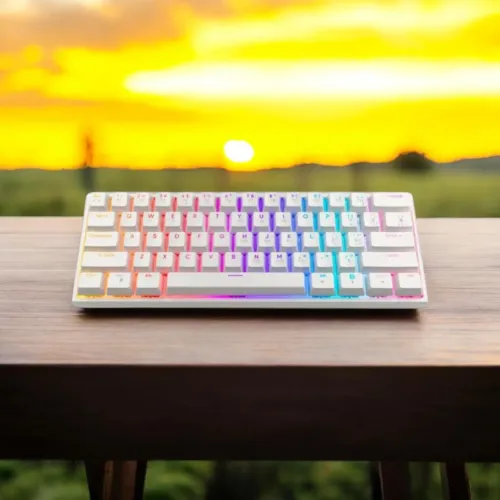 Teclado mecânico com switch azul e RGB personalizável 