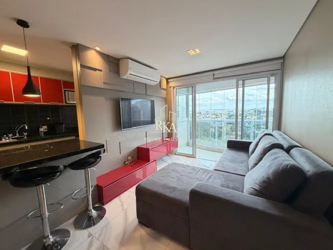 Apartamento mobiliado com 50m², 1 dormitório e 1 vaga, para locação no Condomíni