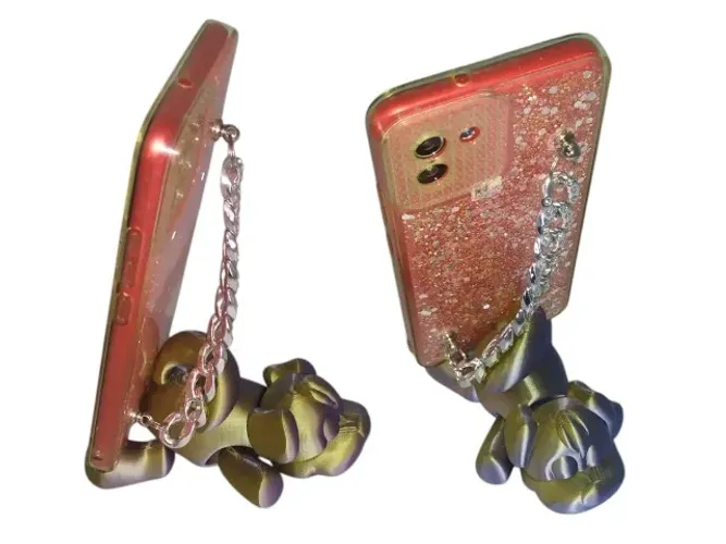 Suporte De Mesa Para Celular Smartphone - Cachorro Articulado 3D Bicolor