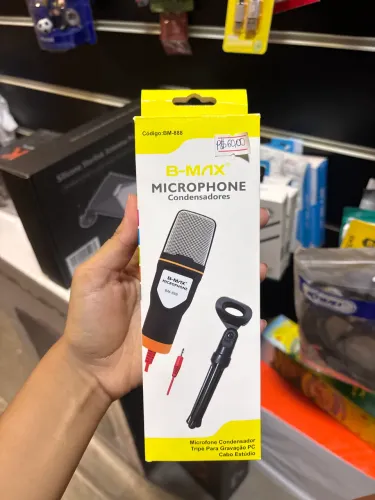 Microfone Condensador com Tripé - P2