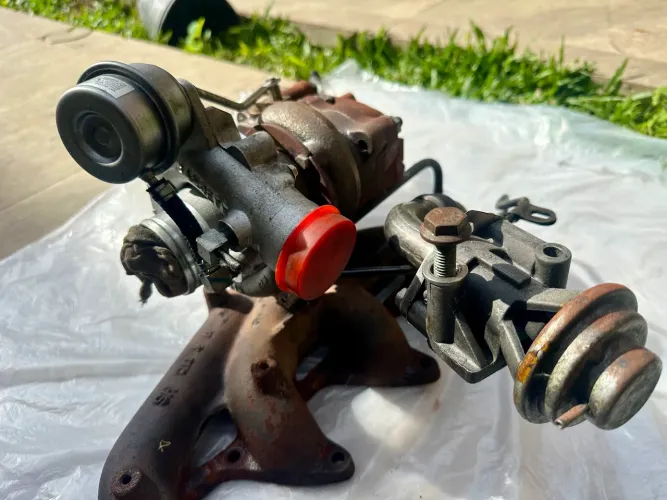 Kit turbina Garrett com coletor motor 4D56 D4BB L200 Galloper 2.5 turbo diesel