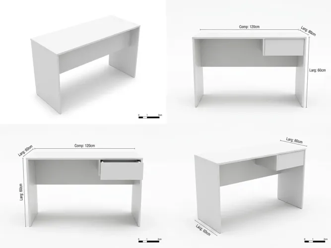 Escrivaninha/Mesa de Escritório Branca em - Perfeito Estado!