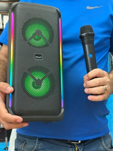 Karaokê Portátil Caixa de Som Portátil Amplificada Bluetooth Pen-drive Rádio Sd