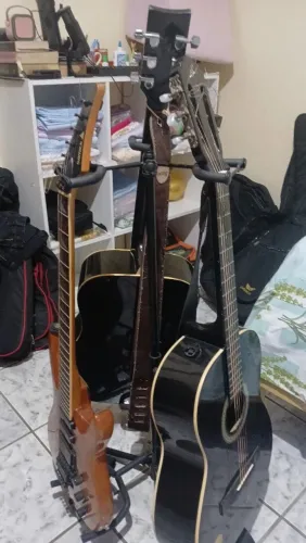 Kerdele Suporte Violao Ajustável, Suporte para 3 Instrumentos, Suporte para Guitarra<br>
