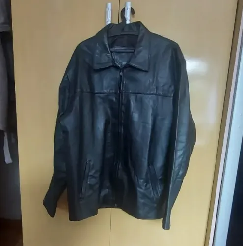 Jaqueta em Couro Legítimo Masculina Premium Gola Italiana Slim