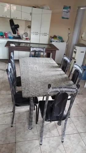 Mesa Tubular 1.50 x 0.80 cm c/ 6 Cadeiras