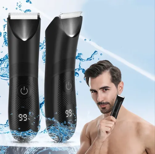 Aparador de pelos corporal unissex, à prova d'água, elétrico e recarregável + 4 acessórios