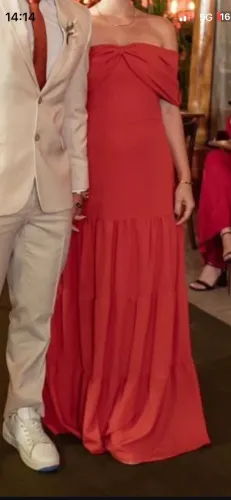 Vestido de festa terracota