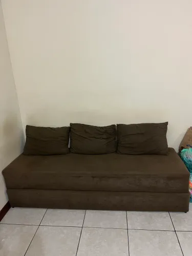 SOFA CAMA MARROM USADO - BARRETO