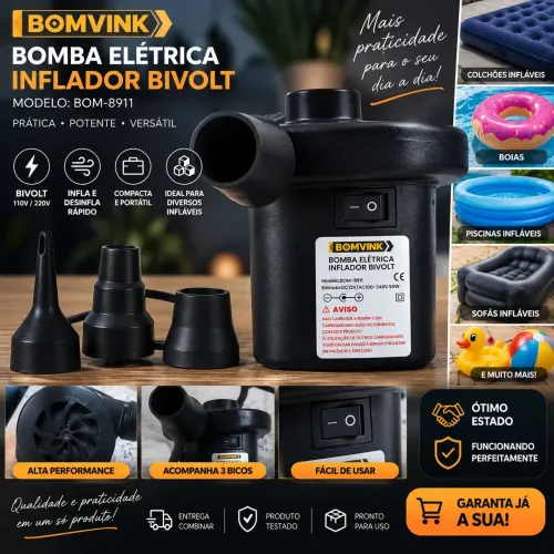 Bomba Elétrica Inflador Bomvink BOM-8911 Bivolt