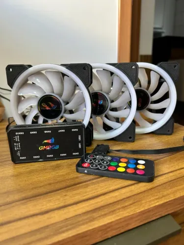 KIT 3 FAN RGB 120MM, [C/CONTROLADORA E CONTROLE]
