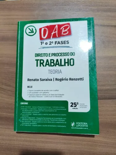 Livro OAB Direito e Processo do Trabalho Teoria - 2022