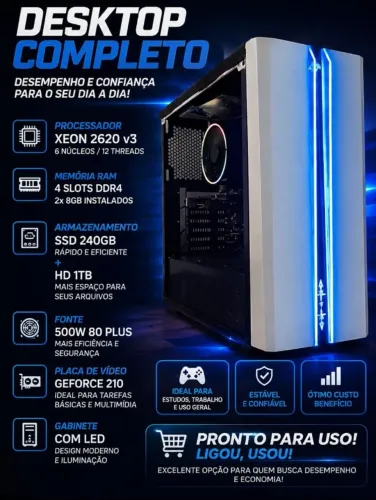 Desktop (computador) pronto para uso, todo revisado, manutenção preventiva realizada.