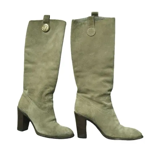 Bota Gucci Original Cano Alto Camurça Seminova Tam. 36C