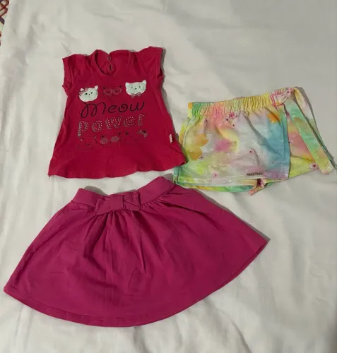 Kit com 3 peças infantis menina - tamanho 3 anos 