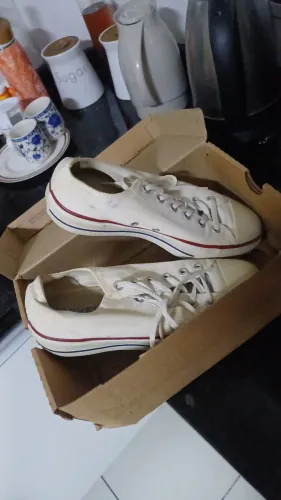 Tenis All star modelo Chuck Taylor All Star Plataforma Cano Baixo na cor branca